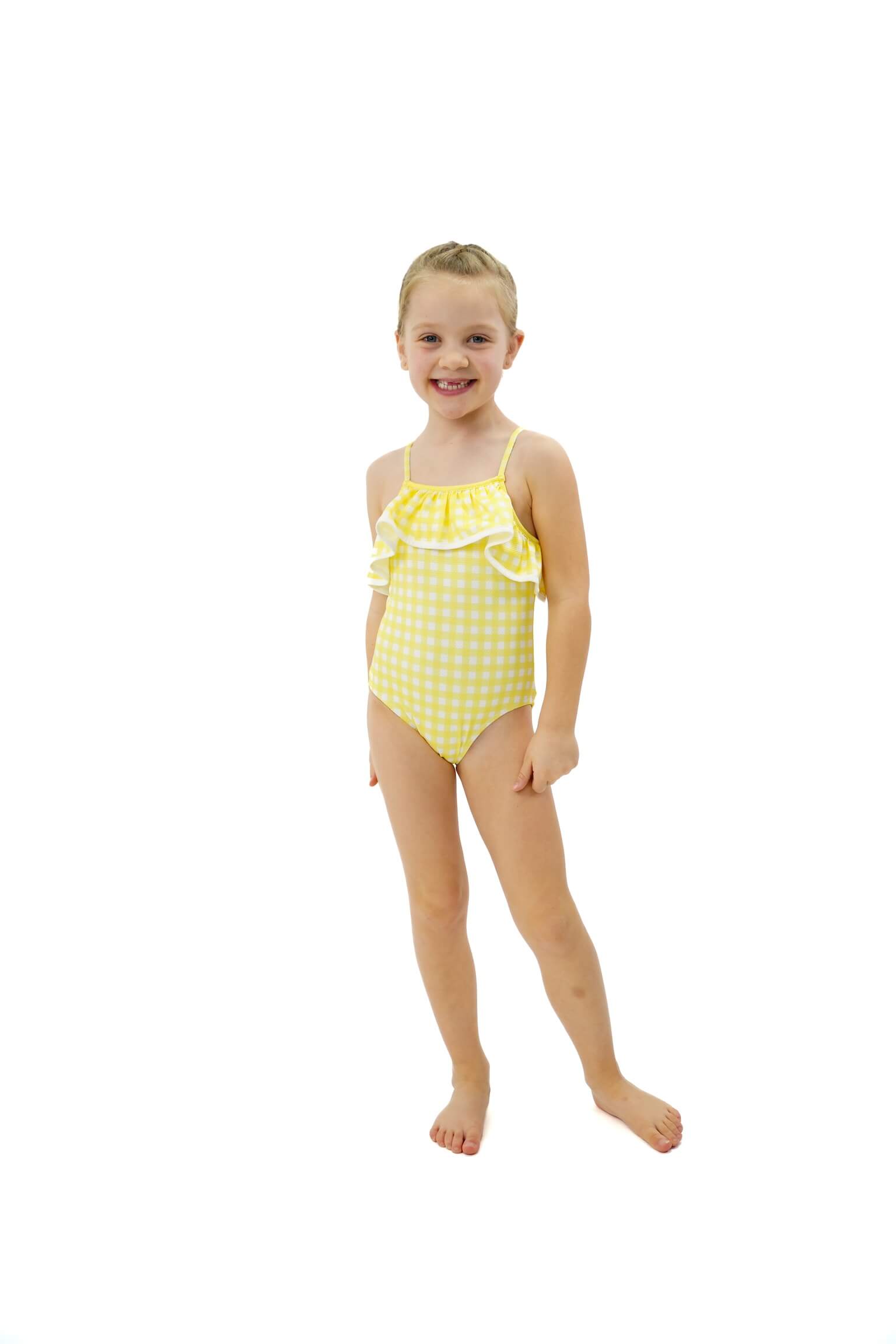 Sunshine Checked Ruffle Swimsuit